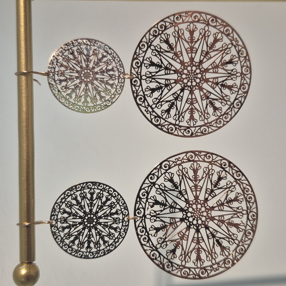 Noir Jewelry Gold Round Earrings NWOT
